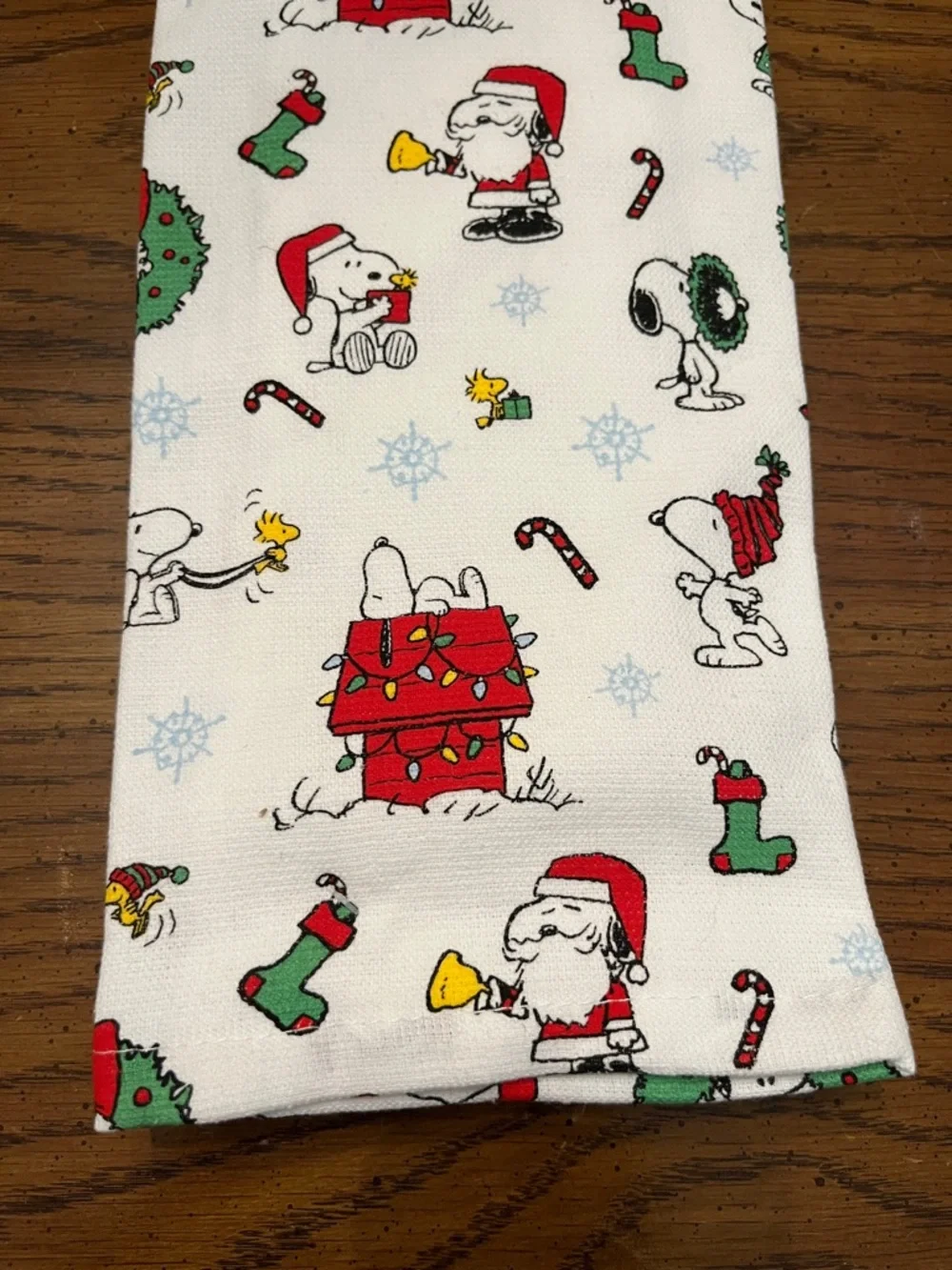 Peanuts Holiday Snoopy Kitchen‎ Towel - White, Red, Green